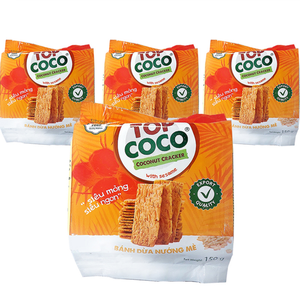 Meilleures ventes TOPCOCO Crackers de noix de coco au sésame 150g, Snack croustillant au sésame et à la noix de coco, Prix compétitif, Vente en gros, Exportation - Product Image 2