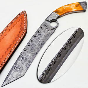 Couteau Bowie artisanal à motif Damas avec manche en résine de qualité supérieure pour les acheteurs en gros – Couteau de chasse, cadeau idéal - Product Image 1