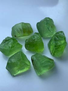Natural Apple Green Peridot Rough Parcel India Mine GIA Certified High Quality Gemstone Crystal 5-7mm 20 Ct - Product Image 2