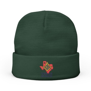 Texas Masonic Winter <b>Beanie</b> - Premium Knit <b>Hat</b> with Square and Compass G - Product Image 2