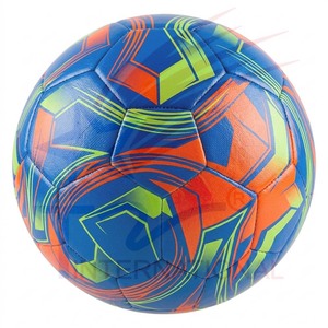 Balón de Fútbol con Patrón Azul, Naranja y Verde, Resistente, para Entrenamiento, 0.4-0.45 kg, Caja de Cartón - Product Image 1