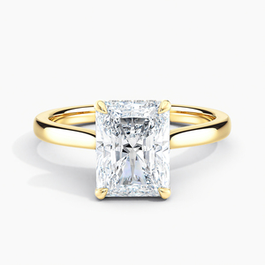 Anillo de diamante con corte radiante y halo oculto de 2.00 quilates, claridad VS1, color F, diamante cultivado en laboratorio, oro de 18k, certificado IGI, joyería CVD para ella. - Product Image 1