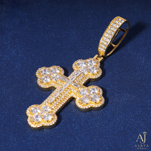 Colgante de Cruz de Plata de Ley 925 con Moissanita, Chapado en Oro, Estilo Hip Hop Iced Out, Joyería Unisex - Product Image 5