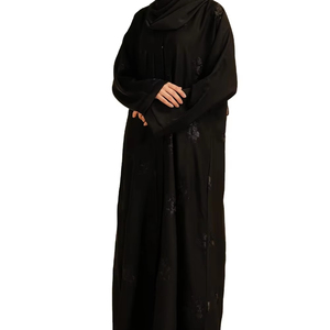Premium Women Muslim Abaya Wholesale Islamic Clothing Full Length Modest Abaya Breathable Long Sleeves Floor Length Open Abaya - Product Image 1
