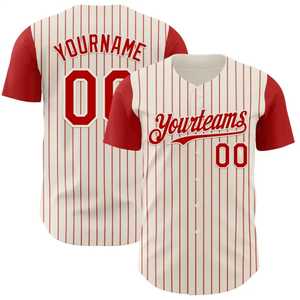Camisa de Béisbol con Diseño Personalizado a Rayas, Cuello en V, Fabricación Directa en Pakistán, Ropa Urbana para Exteriores - Product Image 1