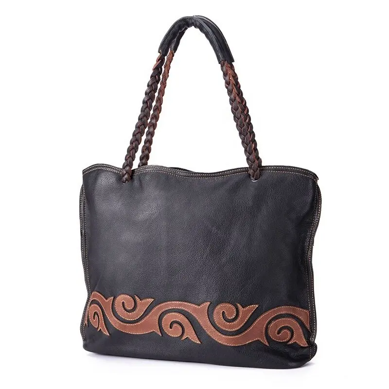 جلدية فاخرة تصميم كبير للمتسوقين المرأة كبيرة حقيبة يد حمل أنحاء الكتف حقيبة LKU-0745