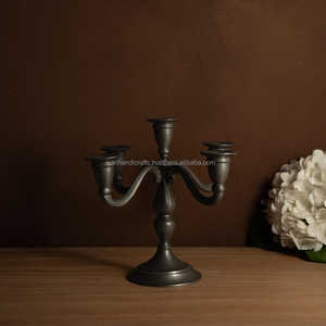 <b>Small</b> & Tall Vintage Metal Candelabras Aluminum <b>Candle</b> Holders B2B Wholesale Supply for Boutique Decor Shops - Product Image 5