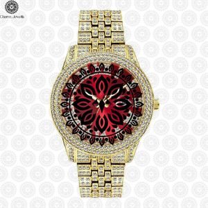 Charm Jewells Luxury Stainless Steel Watch 40mm Green Mandala Dial Diamond Encrusted Analog Mechanical Unisex Fashion 10 <b>Bar</b> - Product Image 2