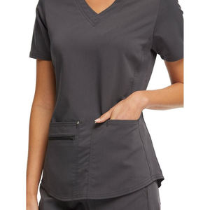 Nuevos Conjuntos de Uniformes Médicos de Alta Calidad para Mujer con Cuello en V Cruzado, Material de Punto Ultraelástico, Personalizados OEM, para Enfermeras y Personal Hospitalario - Product Image 2