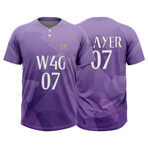 เสื้อเบสบอลแบบสั่งทำ OEM ปักลายแบบ Sublimation 2 กระดุม ชุดซอฟต์บอล โพลีเอสเตอร์คุณภาพพรีเมียม ชุดกีฬาสำหรับทีม - Product Image 1