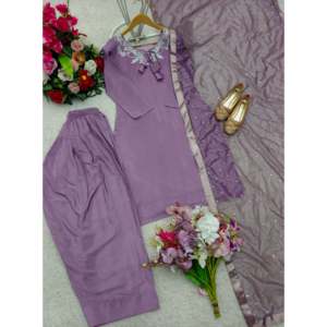 Hermoso conjunto superior e inferior para mujer con Fancy Dupatta para fiestas - Product Image 5