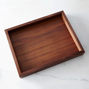 Bandeja Otomana Moderna de Madera de Nogal, Bandeja Otomana Grande de Madera de Teca, Bandeja de Servicio para Desayuno Estilo Rústico, Mesa de Centro Decorativa para Café - Product Image 5