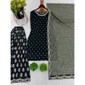 Conjunto de ropa de fiesta para mujer de diseñador con parte superior-Plazzo y Fancy Dupatta - Product Image 2