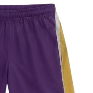 Shorts de lacrosse unisexe violet et or sublimés, légers en polyester, réversibles, pour l'entraînement et les matchs sportifs - Product Image 4