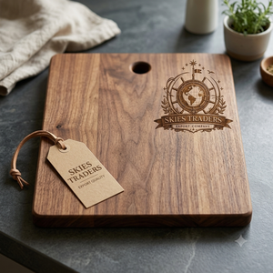 Tabla de cortar de nogal macizo de alta resistencia con etiqueta de metal de latón, bloque de corte personalizado al por mayor - Product Image 5