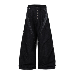Soft Black Leather Cargo Pants Casual Slim Fit Motorcycle <b>Men</b> Leather Pants With Pocket <b>Men's</b> Sweatpants Stacked Pants - Product Image 5