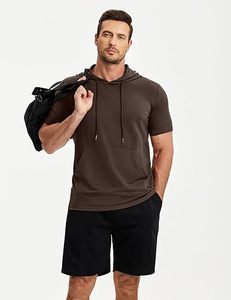 Ropa Deportiva, Ropa de Gimnasio, Ropa Urbana, Conjunto de Dos Piezas, Sudadera con Capucha Extra Grande, Pantalones Cortos Deportivos, Ligeros - Product Image 1
