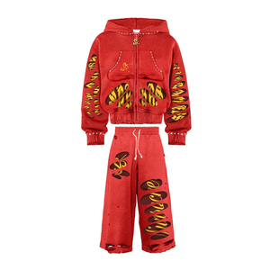 Ensemble polaire personnalisé en gros, survêtement en coton avec survêtement en velours pour les marques et les détaillants de vêtements américains - Product Image 5