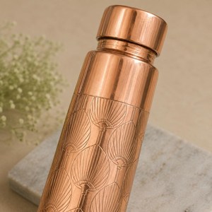 Pure Copper Eco-Friendly Classic <b>Water</b> <b>Bottle</b> for <b>Daily</b> Use Handmade Ayurveda Drinking Premium Quality Travel Gym Low Cost - Product Image 2