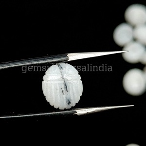 Opale Dendrite Naturelle Scarabée Égyptien 12mm Pierre Précieuse Sculptée à la Main Pierre Libre pour la Fabrication de Bijoux Vente en Gros - Product Image 2