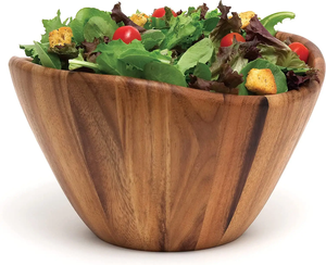 Grand bol en bois pour le stockage des fruits et légumes, accessoires de cuisine en bois, vaisselle en bois, logo personnalisé, bols de service en bois d'acacia - Product Image 1