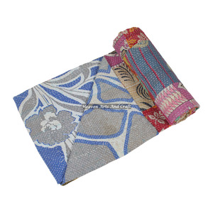 Colcha Hecha a Mano, Colcha Vintage Kantha India, Cubrecama, Manta de Algodón con Puntadas Kantha, Ropa de Cama, Cubrecama, Colcha Acolchada a Mano, Venta al por Mayor - Product Image 1