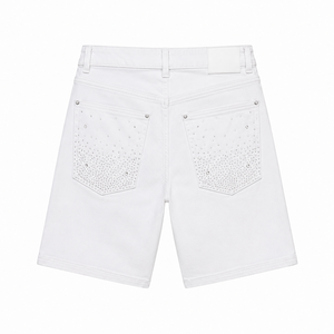 Short en jean personnalisé avec strass, haute qualité, nouveau style vintage tendance, tenue d'été unisexe, confort optimal - Product Image 2