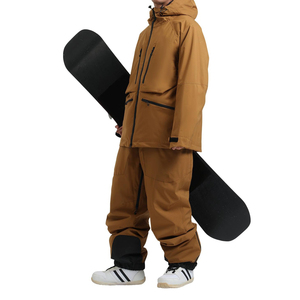 Combinaison de ski unisexe avec fermeture éclair, imperméable, coupe-vent, écologique, respirante, séchage rapide, à capuche, doublure polaire isolante, jupe de neige amovible - Product Image 4