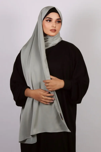Premium Square Scarf Solid Color Breathable Long Satin Plain Hijab <b>Head</b> <b>Wrap</b> Spring Summer OEM ODM Textile Manufacturer - Product Image 2