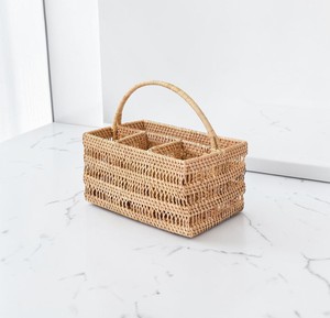 Cesta de Mimbre Hecha a Mano para Almacenamiento, Organizador de Utensilios de Cocina, Porta Cuchillos y Cucharas, Cesta para Exhibir Botellas de Vino - Product Image 1