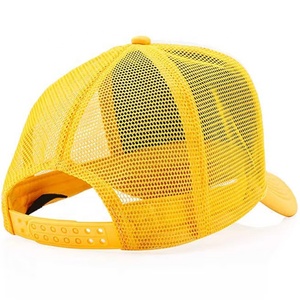 Yellow <b>White</b> Mesh Trucker Hat 6-Panel Adjustable Unisex Casual Spring Summer Breathable Adult 2027 - Product Image 5