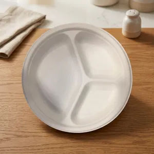 Superior Quality 3CP Square <b>Pulp</b> Moulded Disposable Plate Sustainable Eco Friendly Tableware for Food Packaging Applications - Product Image 2