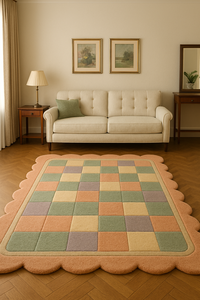 premium quality rug multicolor rug unique pattern pink white green purple r Durable Floor <b>Carpet</b> for Home Picnic - Product Image 4