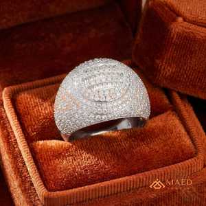 925 Sterling Silver Oval Baguette Moissanite <b>Ring</b> <b>Iced</b> Out Hip Hop Luxury Statement <b>Ring</b> Jewelry for Men Gift - Product Image 3