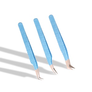 Pinzas de Acero Antiestáticas para Extensión de Pestañas Postizas, Ligeras, Rectas y Curvas, Herramienta de Maquillaje, Empaque Personalizado - Product Image 4