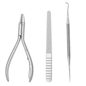 Stainless Steel 3 Pcs Ingrown Toenail Tool <b>Kit</b> With <b>Nail</b> Nipper File And Curved <b>Nail</b> Lifter For Professional Foot Care - Product Image 1