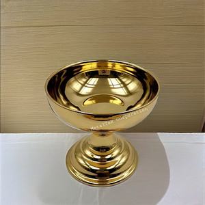 Cuenco de helado de Chocolate y fruta de Pedestal chapado en oro personalizable, decoraciones de mesa de lujo para regalar, cuencos de Metal de Color personalizado - Product Image 4