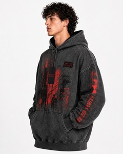 Nouveauté : Sweat à capuche pour homme en coton délavé style streetwear, couleurs et tailles personnalisables, service OEM/ODM - Product Image 6