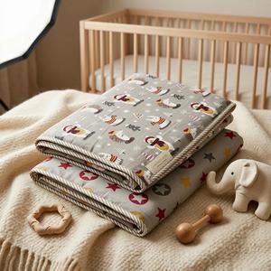 DOhar ผ้าคลุมเตียงผ้าฝ้ายนุ่มพิมพ์ลายสำหรับทุกฤดู - Product Image 1