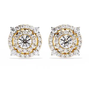 Boucles d'oreilles Ajretail en or 14 carats avec diamant naturel de 2,29 ct, couleur H, clarté VS1, taille brillant rond, certifiées Starlit Majesty - Product Image 1