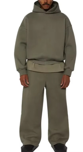 Bulk Wholesale Solid Color Heavy Casual 100 Cotton Custom <b>Tracksuit</b> 500 GSM Men's <b>Plain</b> <b>Tracksuit</b> for Men Baggy - Product Image 2