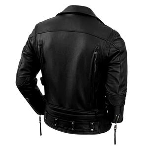 Chaqueta de Cuero Personalizada de Alta Calidad para Hombre, Fabricada en Pakistán, Chaqueta de Lona con Cuello Alto, la Más Popular entre los Entusiastas de las Motos - Product Image 2