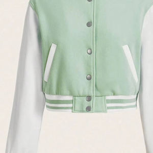 Vestes de baseball courtes pour femmes avec patchs brodés, fournisseur pakistanais, veste varsity respirante pour femmes - Product Image 5