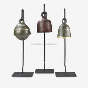 Artisanat cloches rustiques avec support cloches de ferme rustiques accessoires de décoration de maison fournitures de décoration de noël cloche de pays - Product Image 5