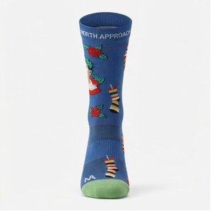 Chaussettes North Approach à motif de Noël, bleues, respirantes, pour adultes, chaussettes décontractées d'hiver - Product Image 1