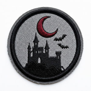 Parches termoadhesivos personalizados de bordado a máquina, insignias circulares de cazador de vampiros y palos de murciélagos, al por mayor para ropa, chaquetas y bolsos - Product Image 6