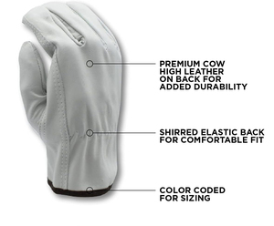 Gants de conducteur en cuir de qualité supérieure OEM ODM avec paume renforcée et prise en main flexible, fabricant de gants de travail industriels - Product Image 3
