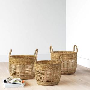 Juego de 3 cestas de mimbre marino para decoración del hogar, cestas de almacenamiento hechas a mano, venta al por mayor, ecológicas, hechas en Vietnam - Product Image 1
