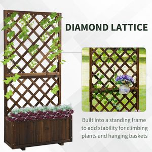 Fioriera Rialzata in Legno Marrone con Fori di Drenaggio per Piante Rampicanti - Categoria Prodotto: Recinzioni, Tralicci e Cancelli - Product Image 4