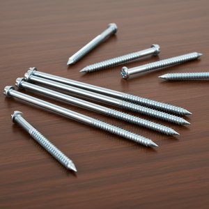Tornillos para Madera PDC de Doble Rosca Métrica/Pulgada, Diámetro M6-M12, Cabeza Ranurada, Rosca Parcial, Clase 4.8 6.8, Acero al Carbono Zincado DIN - Product Image 1